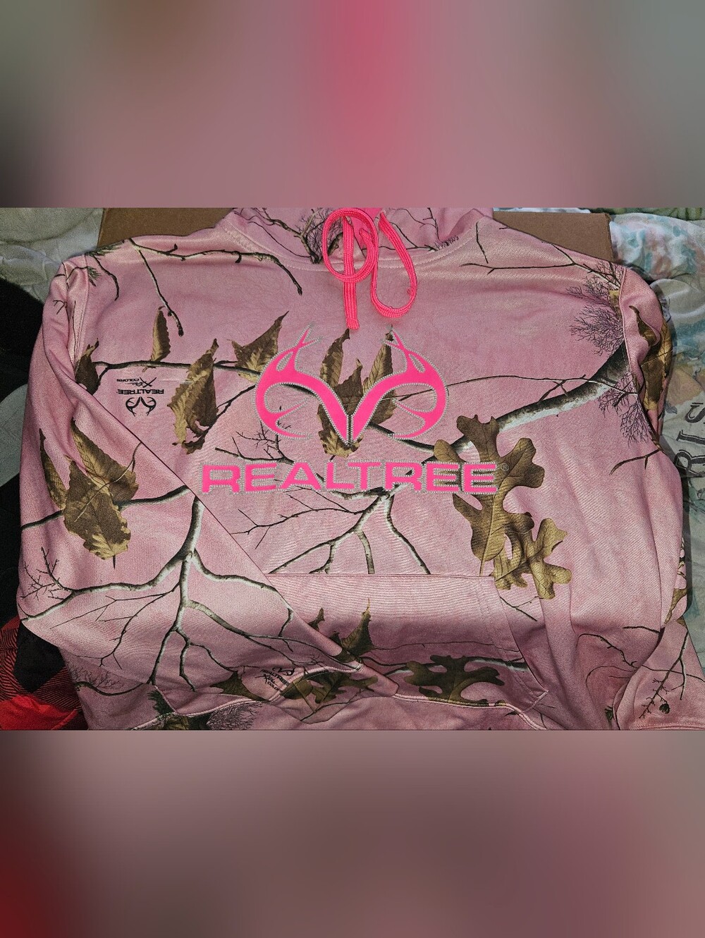 Realtree Pink Camo Pullover Hoodie with Neon Logo